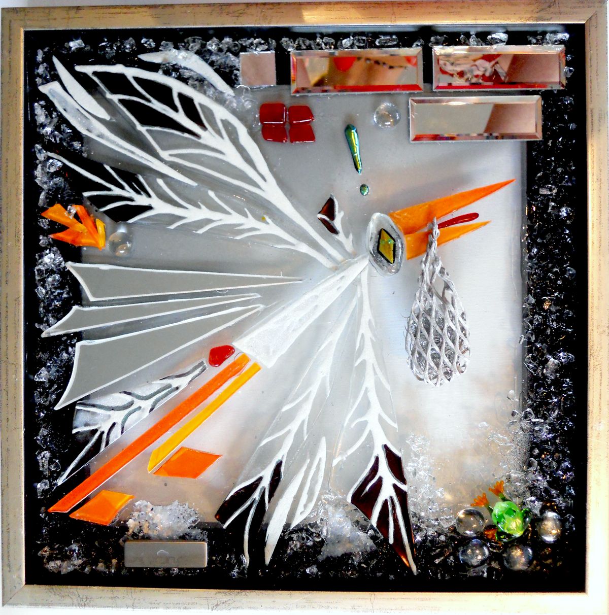 Stork glaskunst H.C.Andersen eventyr Glaskunstner mosaik